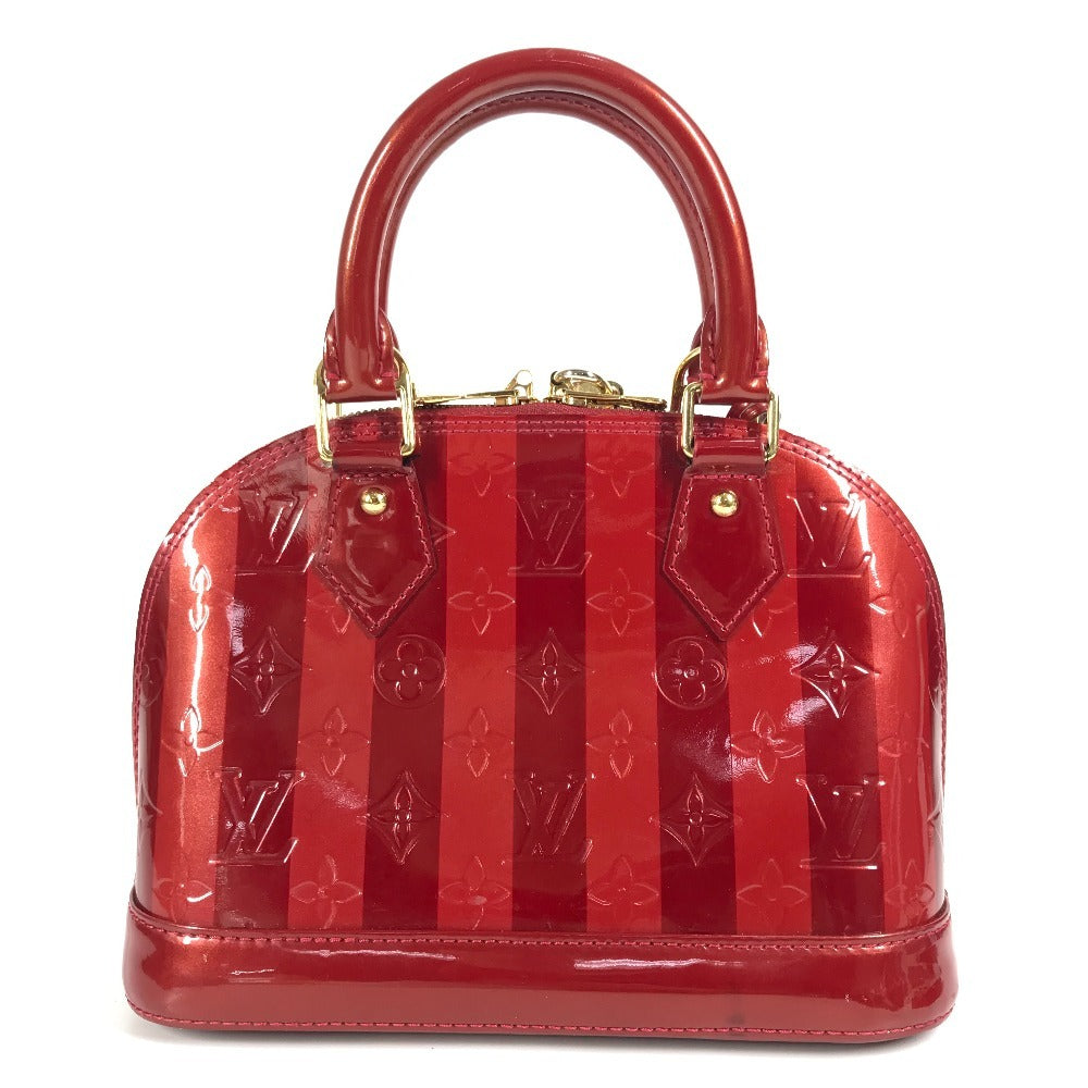LOUIS VUITTON Handbag M91593 Patent leather Red Vernis Rayule stripe Alma BB