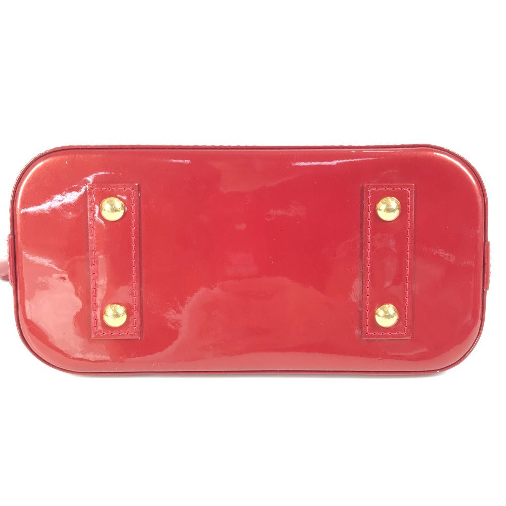 LOUIS VUITTON Handbag M91593 Patent leather Red Vernis Rayule stripe Alma BB