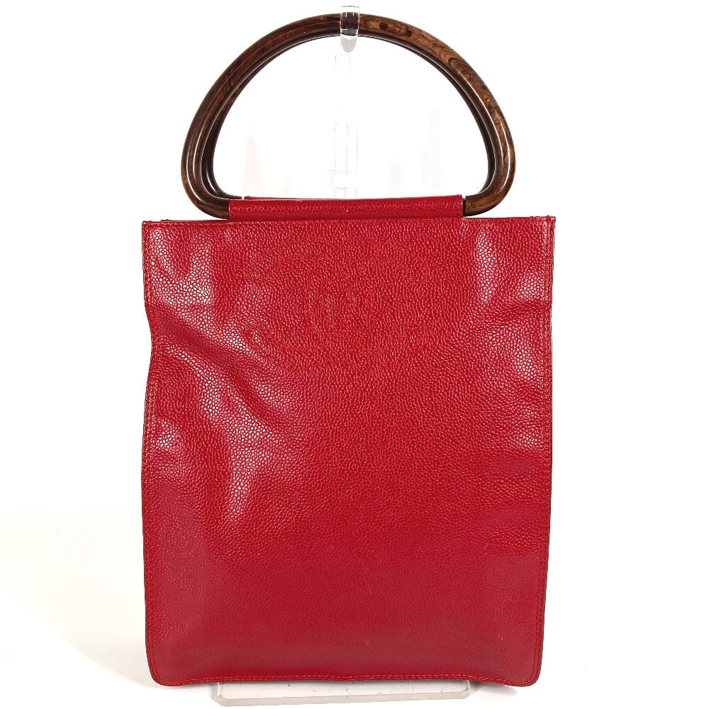 CHANEL Handbag Caviar skin Red CC COCO Mark logo