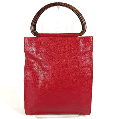 CHANEL Handbag Caviar skin Red CC COCO Mark logo