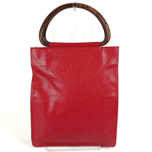 CHANEL Handbag Caviar skin Red CC COCO Mark logo