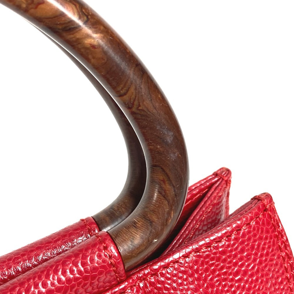 CHANEL Handbag Caviar skin Red CC COCO Mark logo