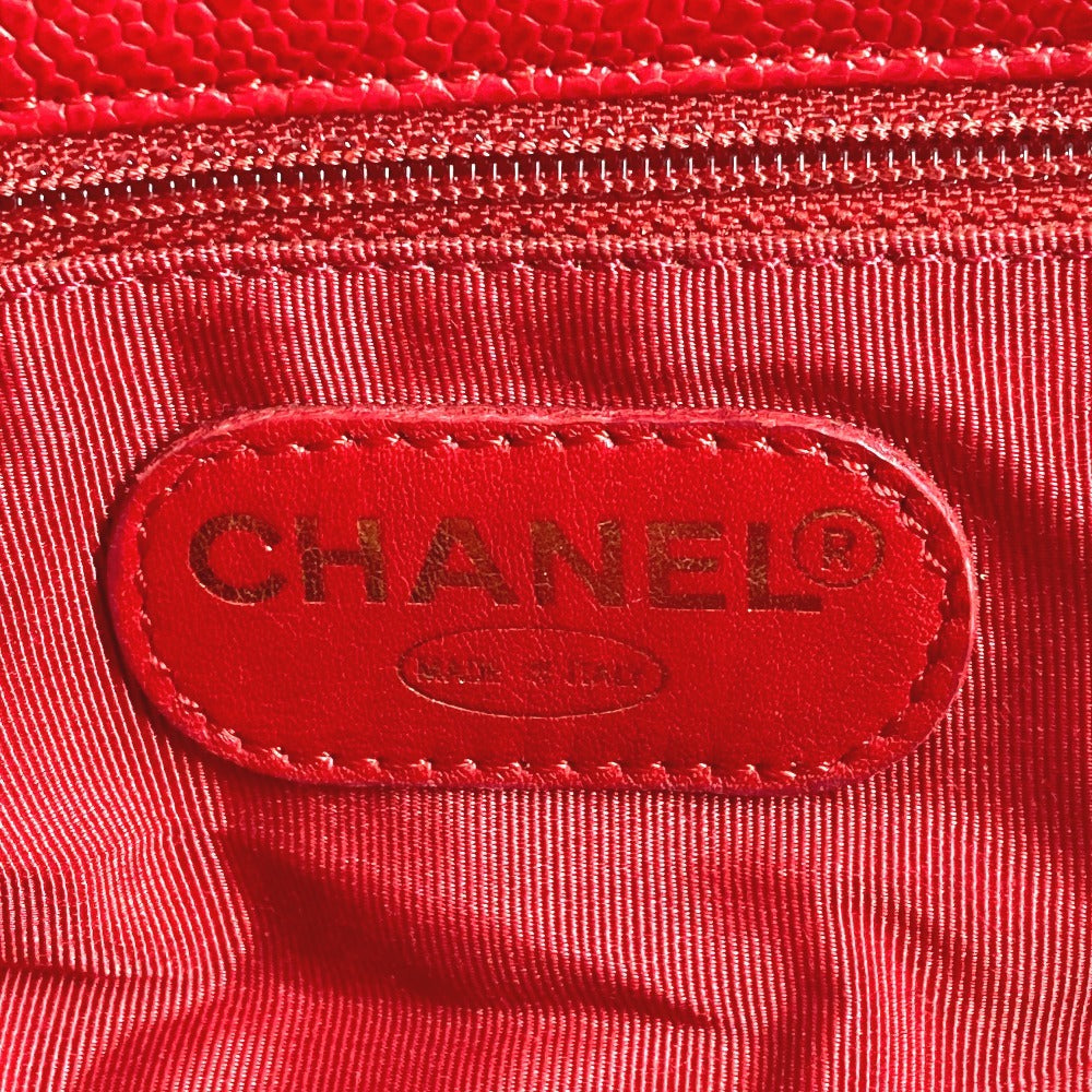 CHANEL Handbag Caviar skin Red CC COCO Mark logo