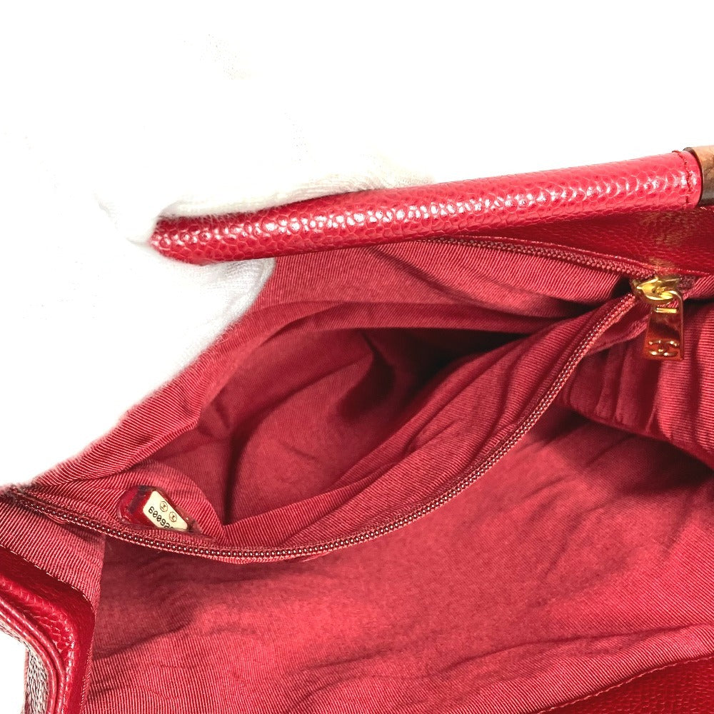 CHANEL Handbag Caviar skin Red CC COCO Mark logo