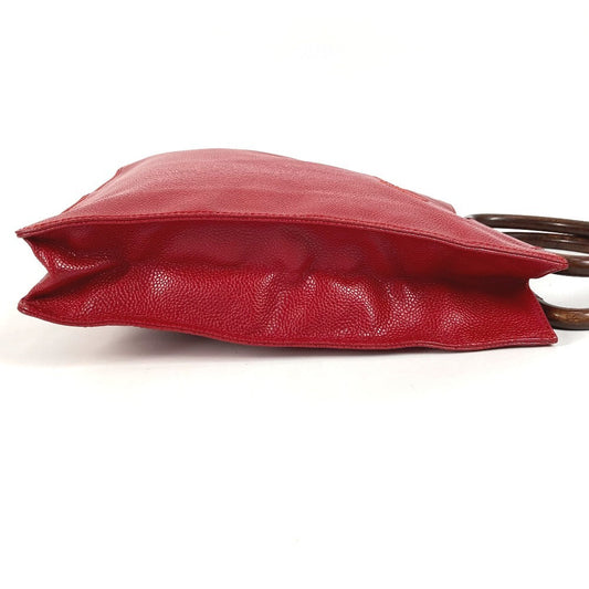 CHANEL Handbag Caviar skin Red CC COCO Mark logo