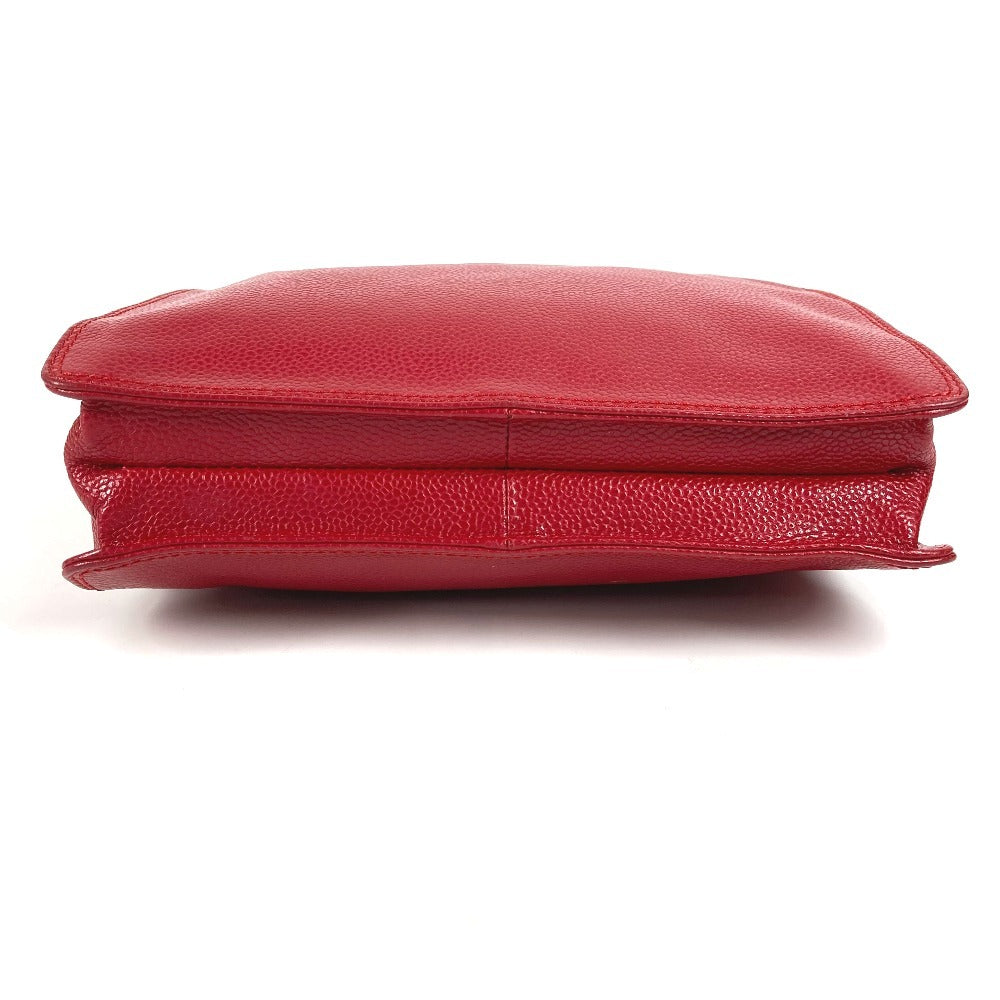 CHANEL Handbag Caviar skin Red CC COCO Mark logo