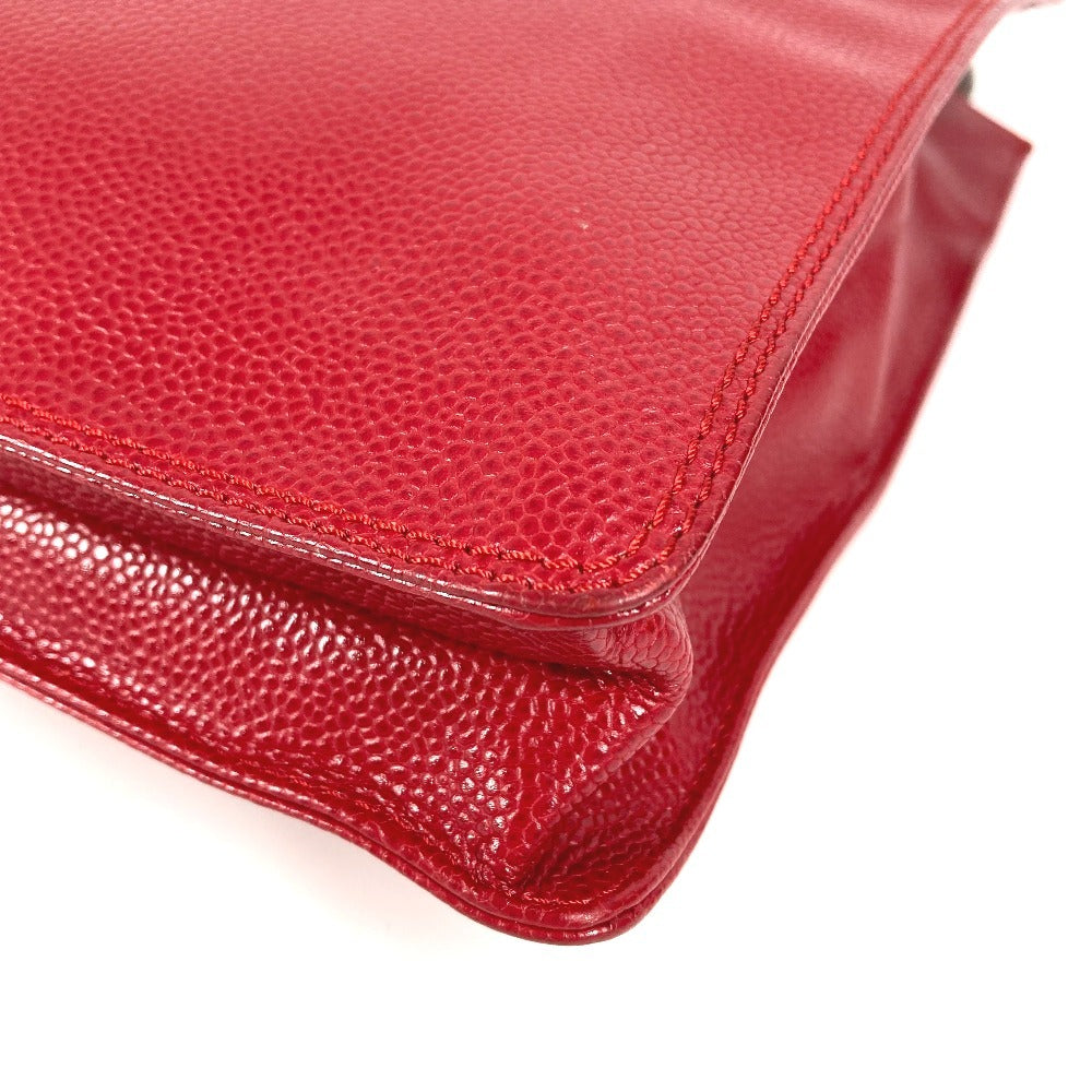CHANEL Handbag Caviar skin Red CC COCO Mark logo