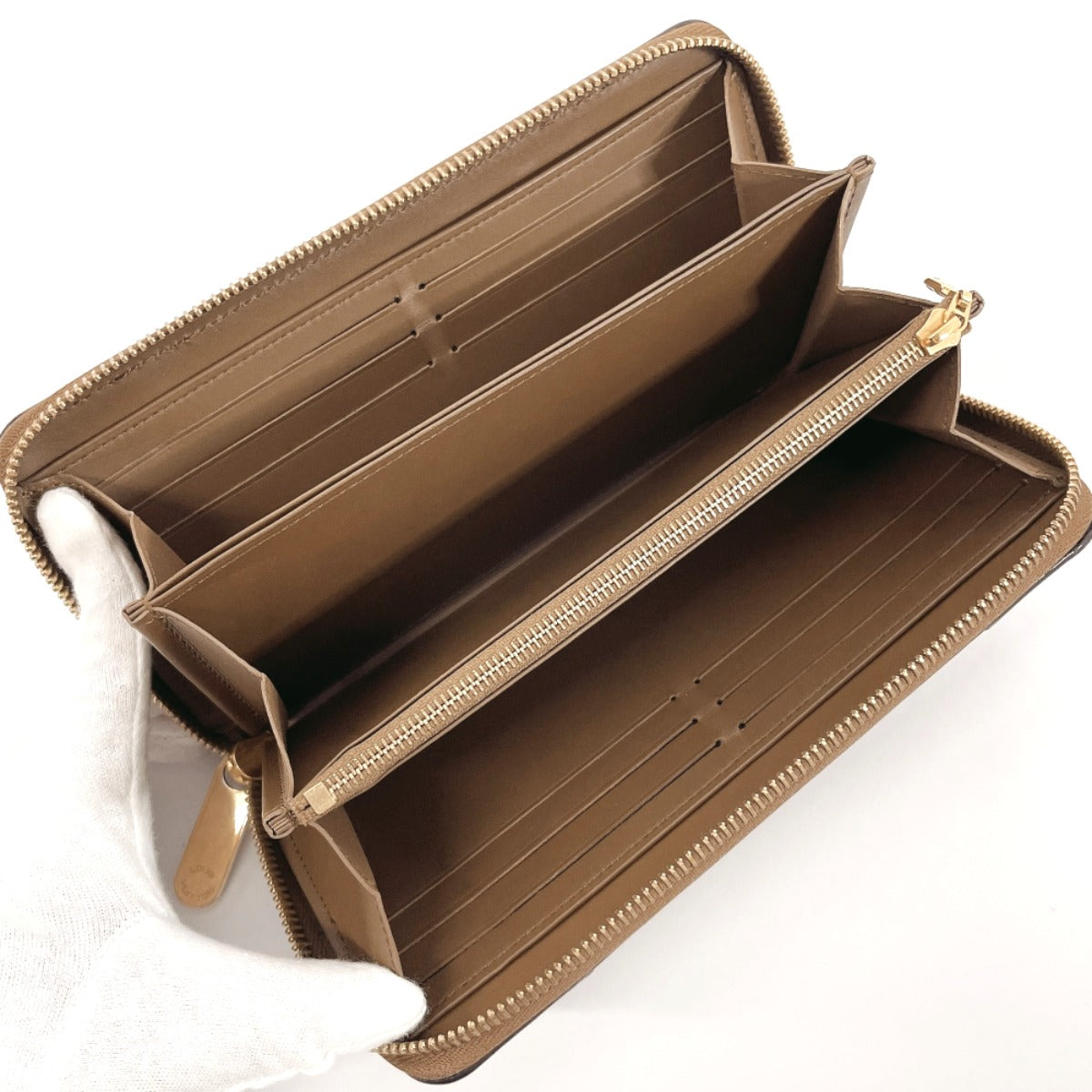 LOUIS VUITTON Long Wallet Purse M67271 Patent Leather, Monogram Canvas Brown Zip Around Zippy Venice
