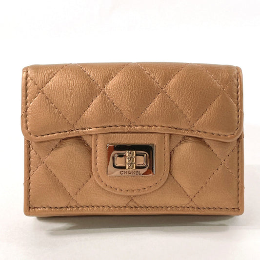 CHANEL Tri-fold wallet leather pink 2.55 Matrasse
