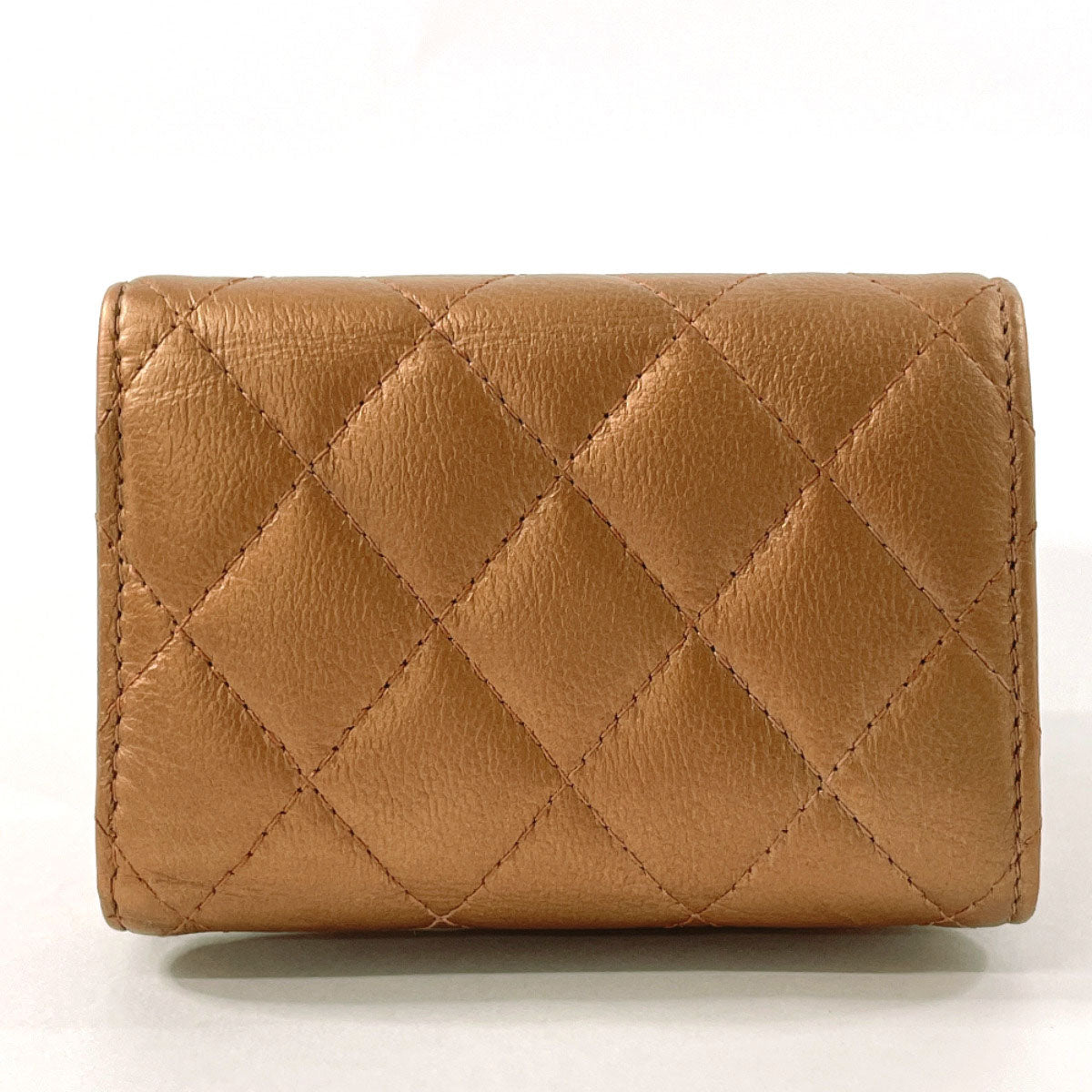 CHANEL Tri-fold wallet leather pink 2.55 Matrasse