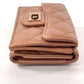 CHANEL Tri-fold wallet leather pink 2.55 Matrasse