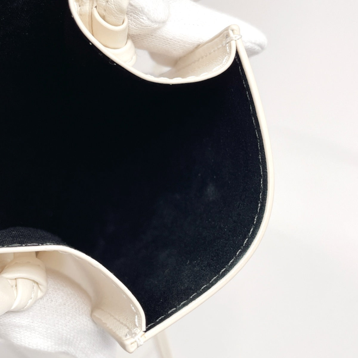 CELINE Shoulder Bag leather white logo Sunglasses case