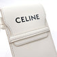 CELINE Shoulder Bag leather white logo Sunglasses case