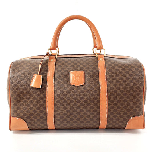CELINE Boston Duffel bag JMB12 PVC, Leather Brown Macadam unisex Used Authentic