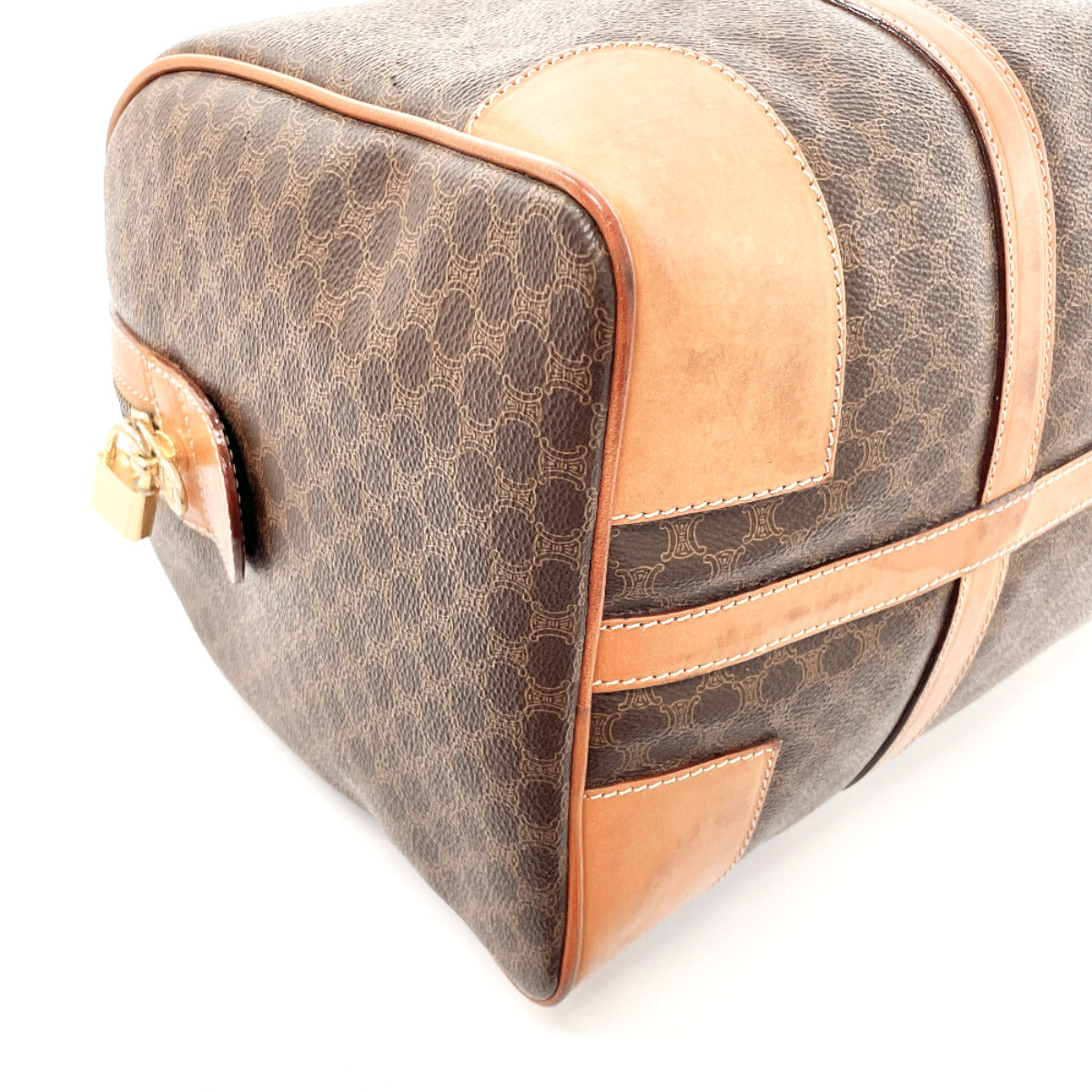 CELINE Boston Duffel bag JMB12 PVC, Leather Brown Macadam unisex Used Authentic