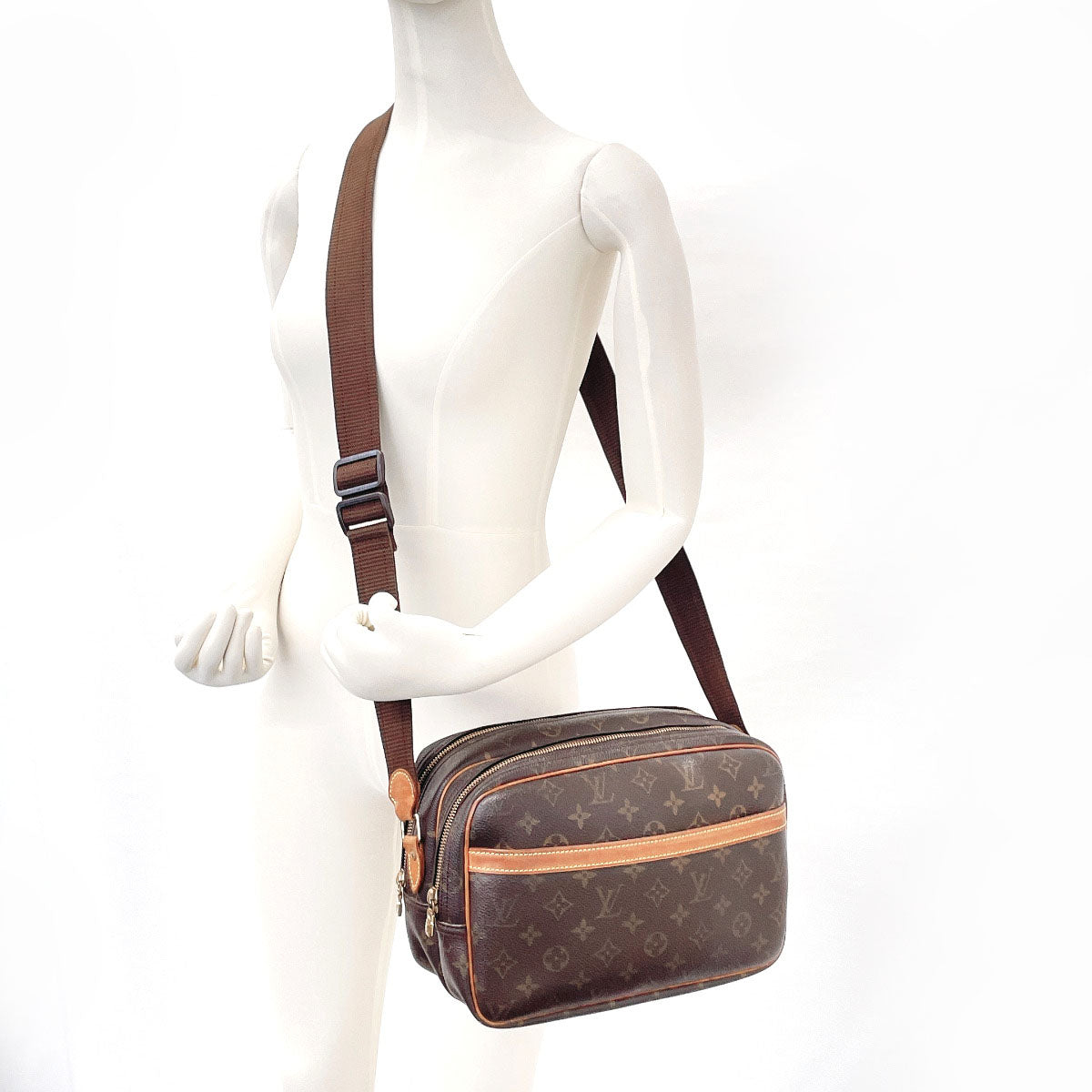 LOUIS VUITTON Shoulder Bag M45254 Monogram canvas Brown Reporter PM