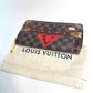 LOUIS VUITTON Long Wallet Purse M63490 Damier canvas Brown Transformed Damier Trompe l�foeil zippy wallet Women Used Authentic