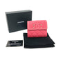 CHANEL Trifold wallet AP0375 Caviar skin Pink type CC filigree Matrasse Women Used Authentic