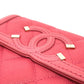 CHANEL Trifold wallet AP0375 Caviar skin Pink type CC filigree Matrasse Women Used Authentic