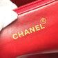 CHANEL Shoulder Bag Caviar skin Red CC COCO Mark Ball charm Women Used Authentic