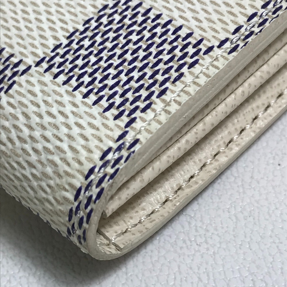 LOUIS VUITTON Long Wallet Purse N61735 Damier Azur Canvas white Damier Azur Portefeuille Sarah Women Used Authentic