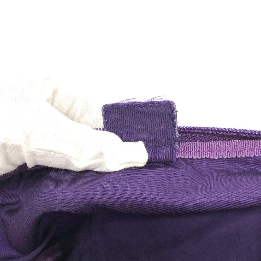 PRADA Pouch Nylon purple Triangle logo accessory case Women Used Authentic