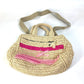 PRADA Handbag Raffia beige Triangle logo plate Canapa