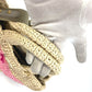 PRADA Handbag Raffia beige Triangle logo plate Canapa