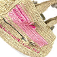 PRADA Handbag Raffia beige Triangle logo plate Canapa