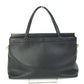 GUCCI Handbag 630595 leather black Tote Bag Interlocking G Women Used Authentic