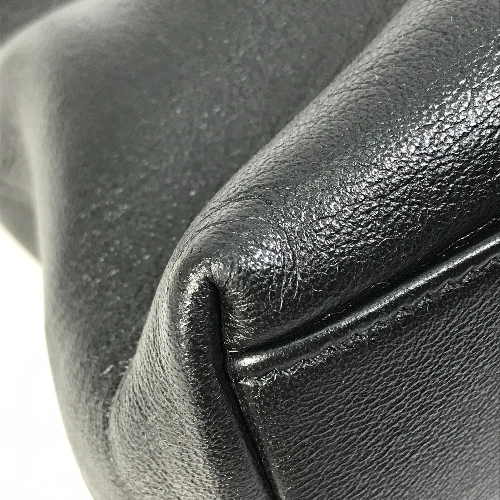 GUCCI Handbag 630595 leather black Tote Bag Interlocking G Women Used Authentic
