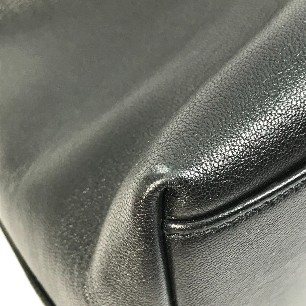 GUCCI Handbag 630595 leather black Tote Bag Interlocking G Women Used Authentic