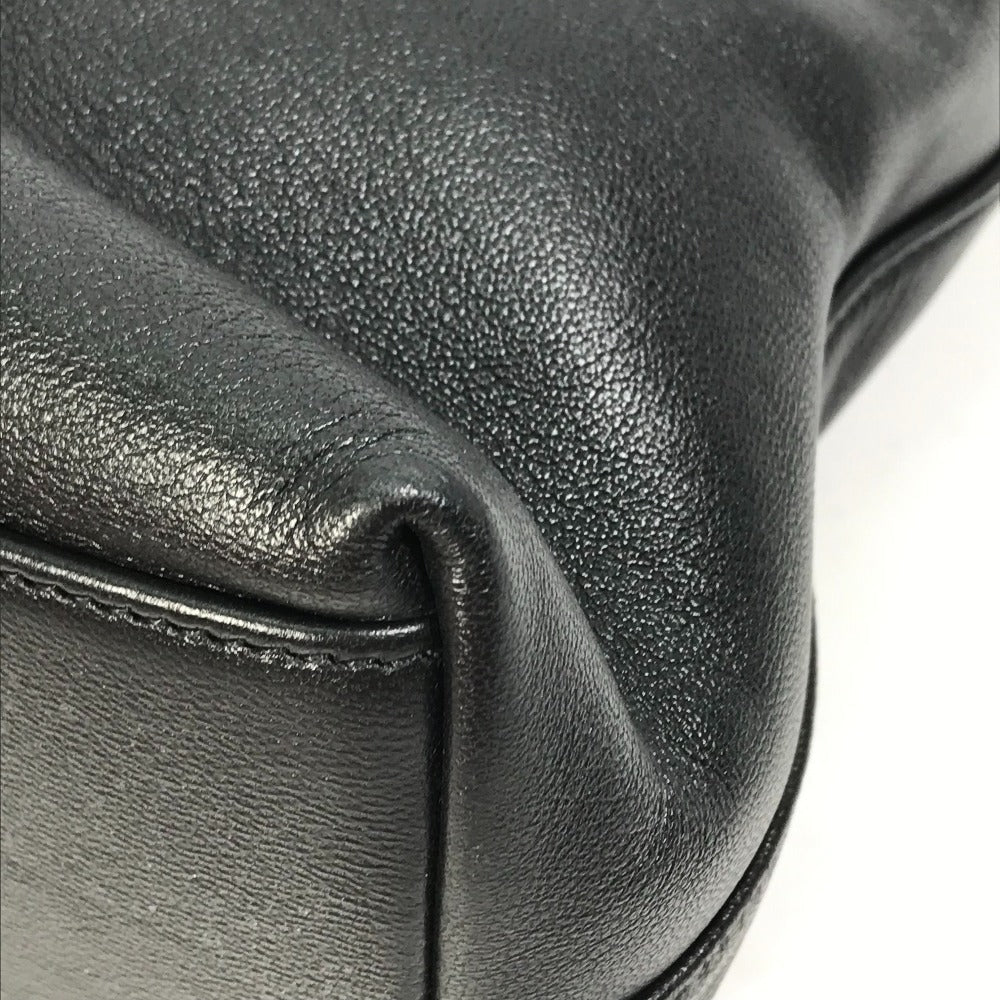 GUCCI Handbag 630595 leather black Tote Bag Interlocking G Women Used Authentic