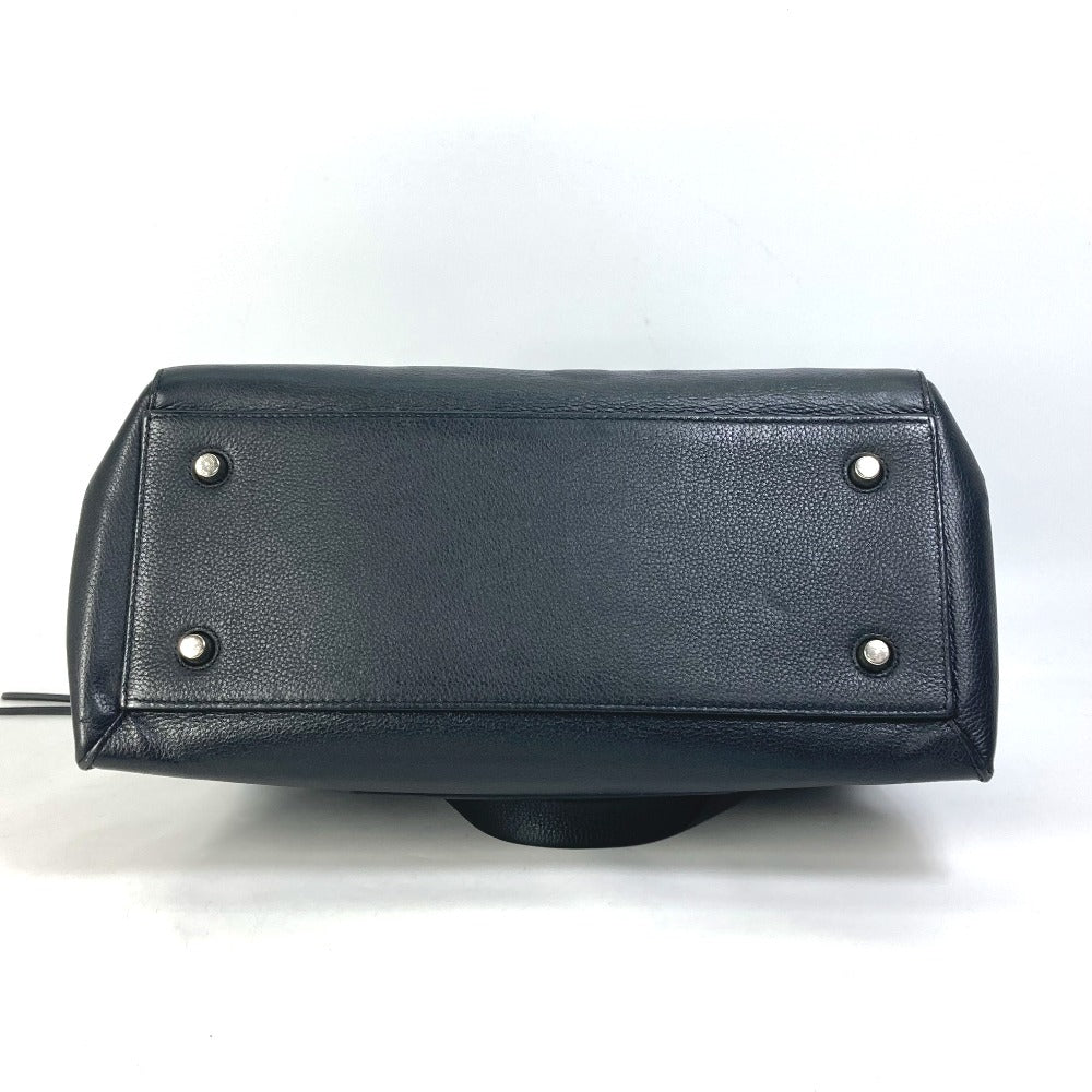 CELINE Handbag leather black logo Edge Women Used Authentic