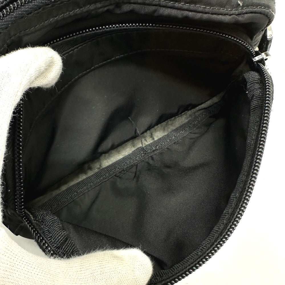 PRADA Waist bag Nylon / leather black Triangle logo Sling bag mens Used Authentic