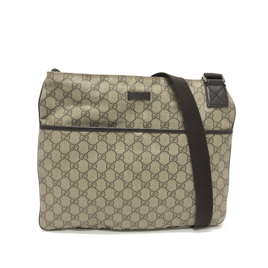 GUCCI Shoulder Bag 141198 GG Supreme Canvas beige GG Messenger bag Women Used Authentic