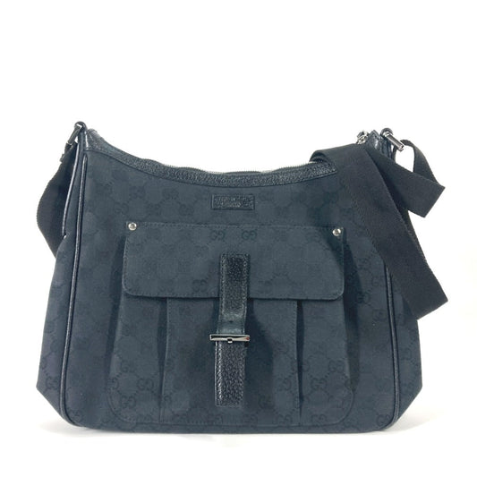 GUCCI Shoulder Bag 114272 GG canvas black GG mens Used Authentic