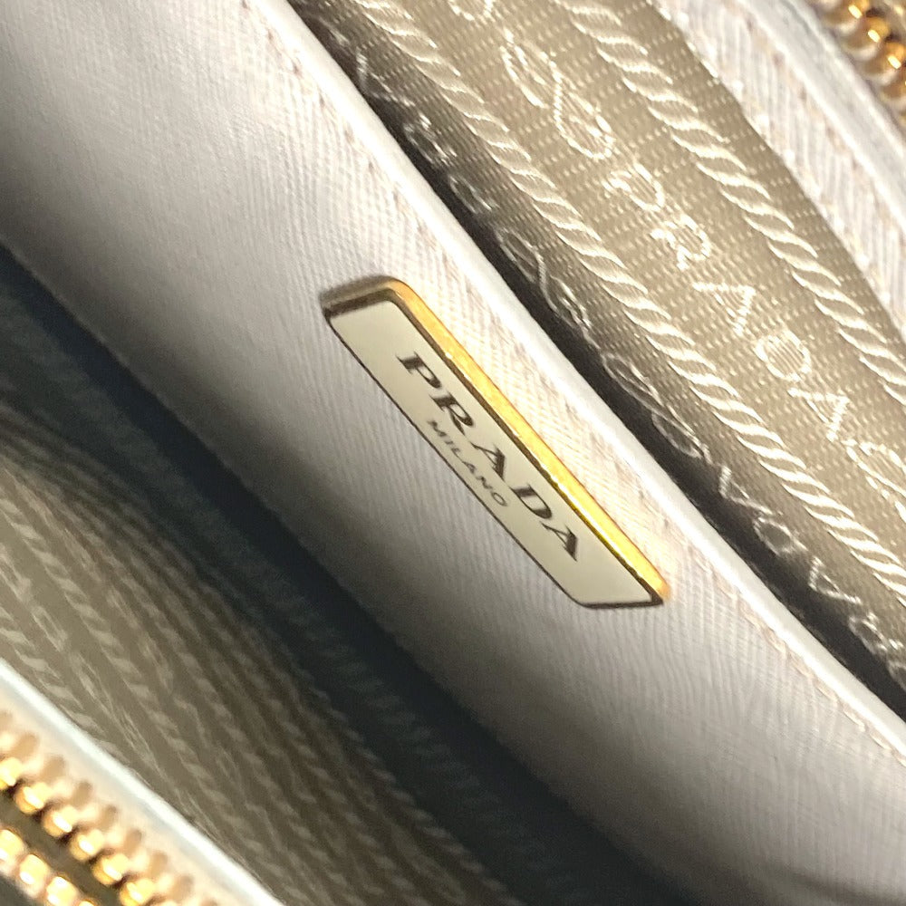 PRADA Handbag BL0837 Safiano leather white Triangle logo plate SAFFIANO LUX Women Used Authentic
