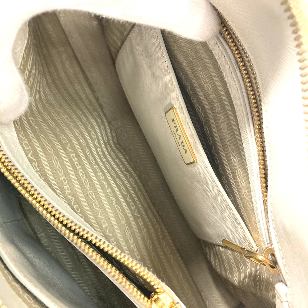 PRADA Handbag BL0837 Safiano leather white Triangle logo plate SAFFIANO LUX Women Used Authentic