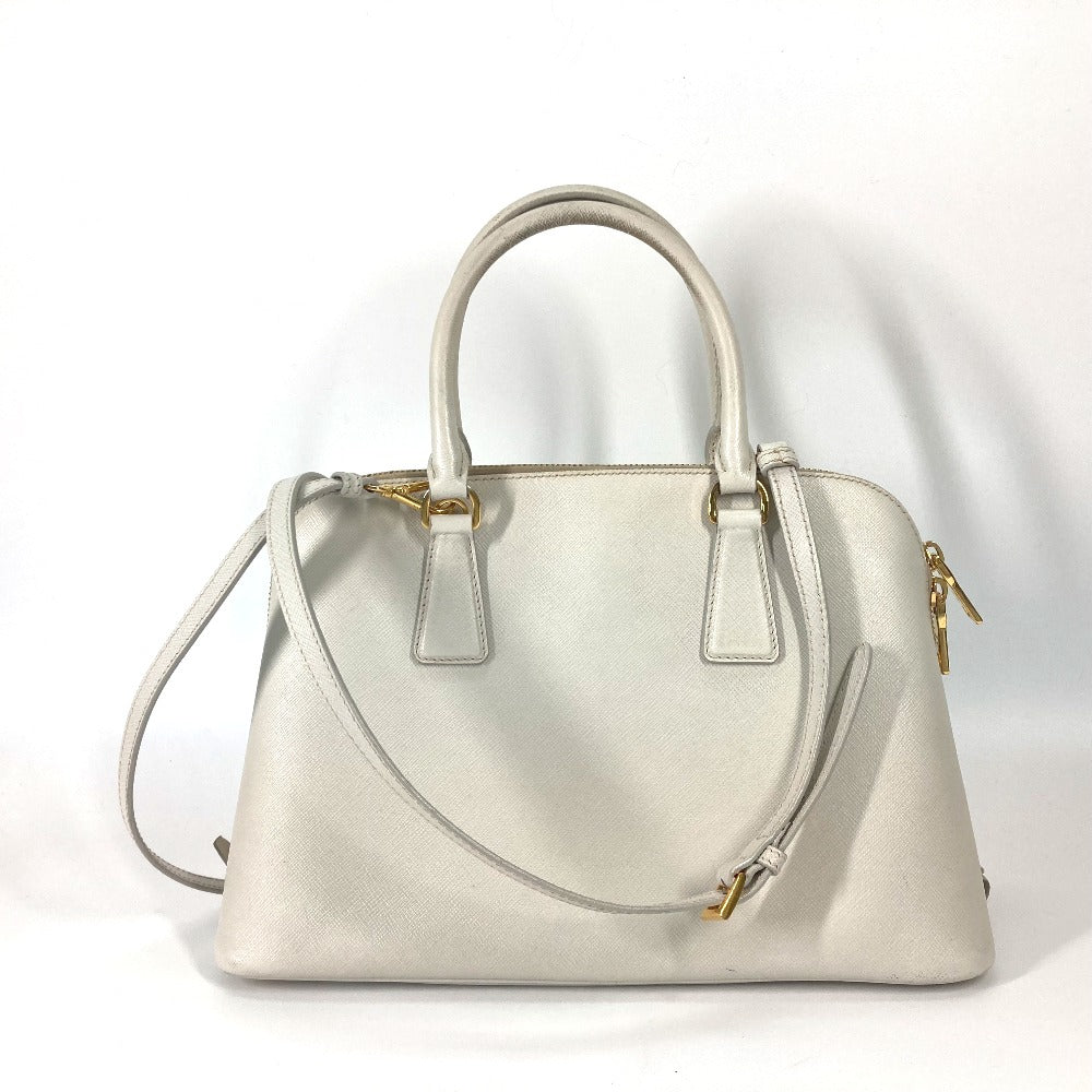 PRADA Handbag BL0837 Safiano leather white Triangle logo plate SAFFIANO LUX Women Used Authentic