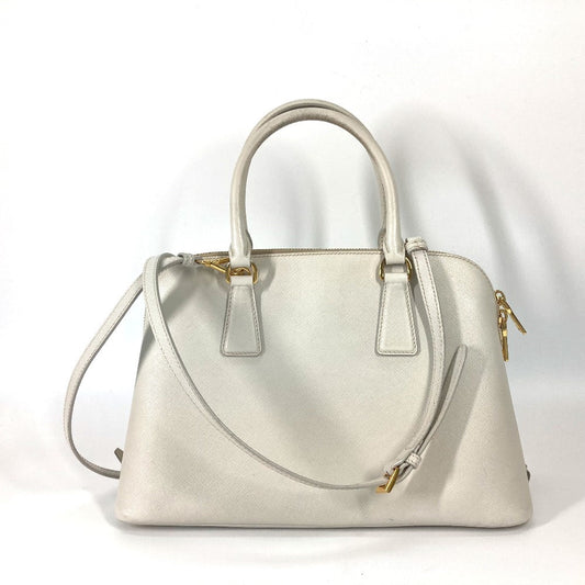 PRADA Handbag BL0837 Safiano leather white Triangle logo plate SAFFIANO LUX Women Used Authentic