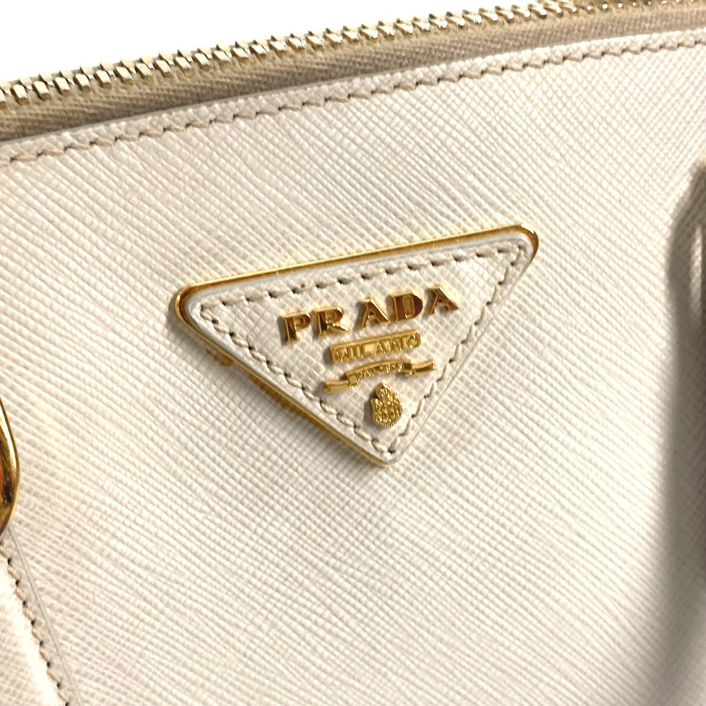PRADA Handbag BL0837 Safiano leather white Triangle logo plate SAFFIANO LUX Women Used Authentic