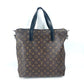 LOUIS VUITTON Tote Bag M40388 Monogram macacer canvas Brown Monogram macacer Kitan mens Used Authentic
