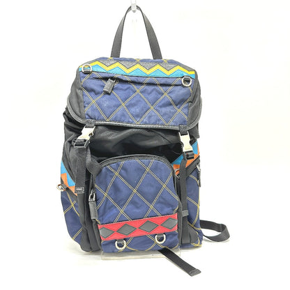 PRADA Backpack Nylon / leather multicolor Quilting Multi