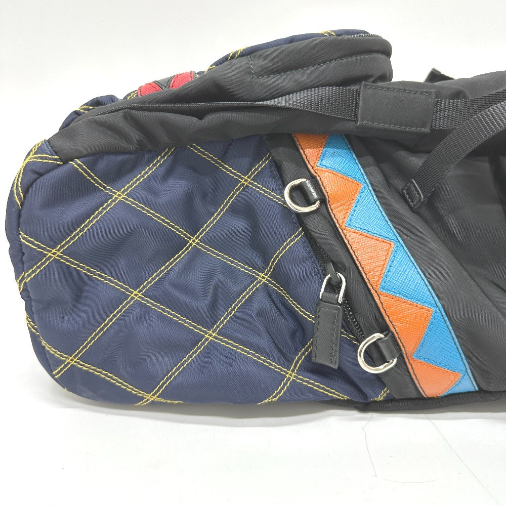 PRADA Backpack Nylon / leather multicolor Quilting Multi