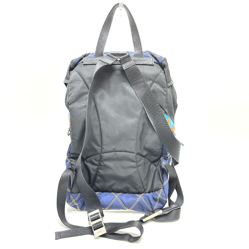 PRADA Backpack Nylon / leather multicolor Quilting Multi