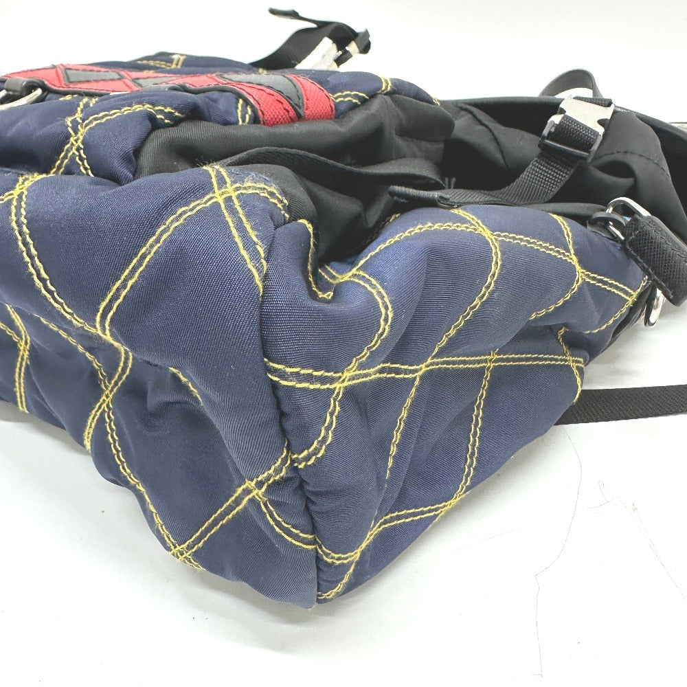 PRADA Backpack Nylon / leather multicolor Quilting Multi