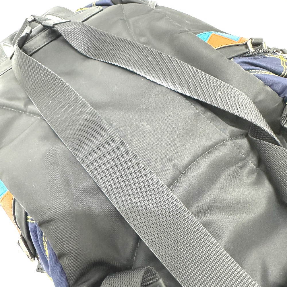 PRADA Backpack Nylon / leather multicolor Quilting Multi