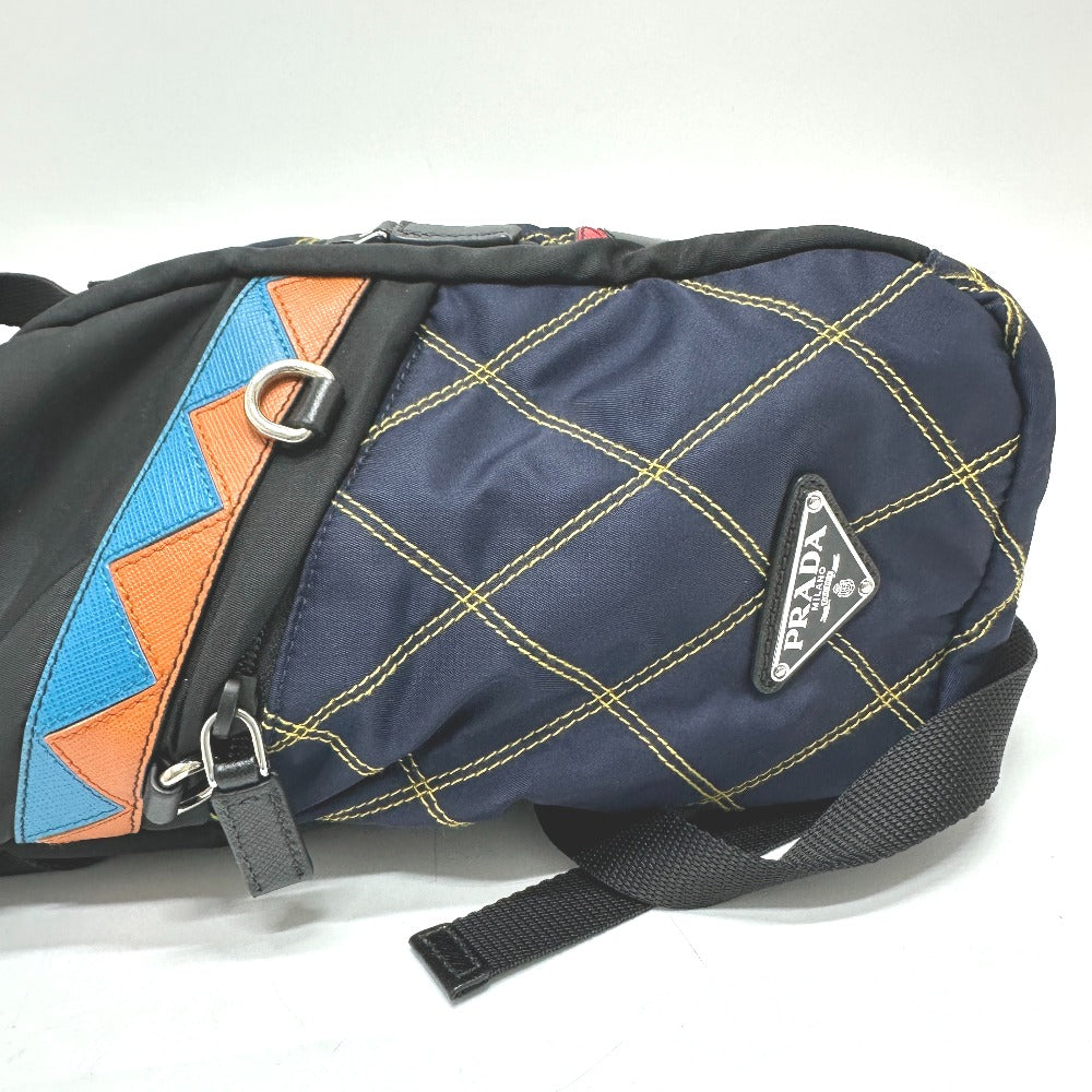 PRADA Backpack Nylon / leather multicolor Quilting Multi
