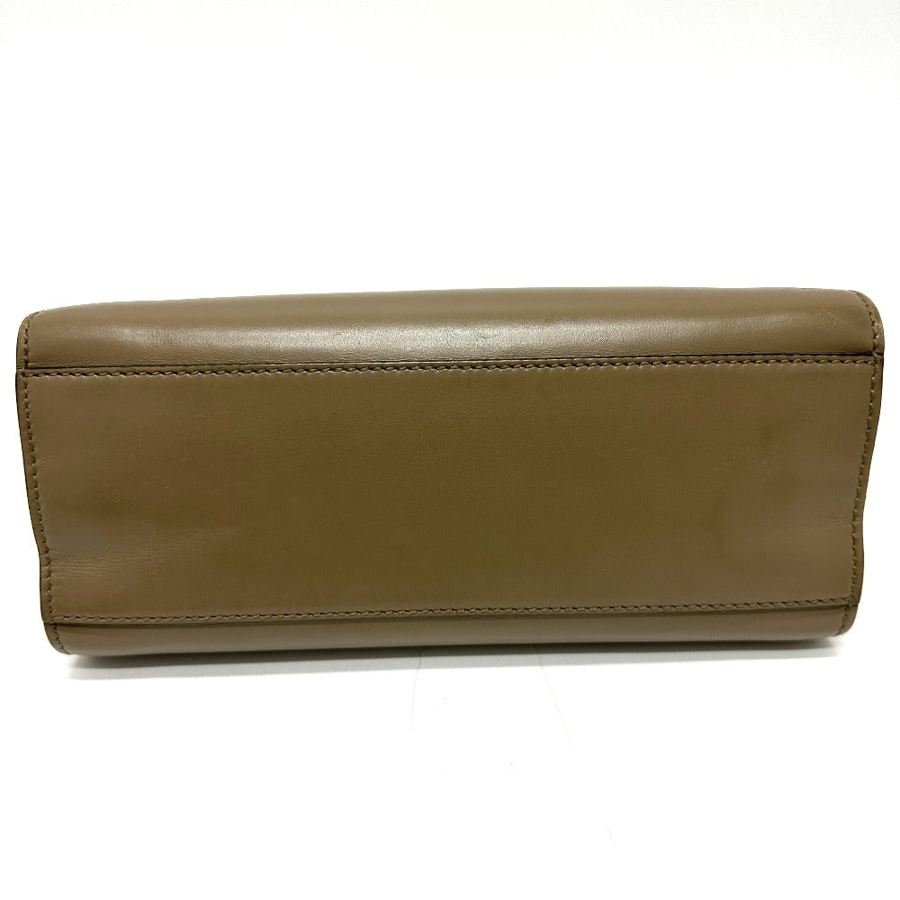 GUCCI Handbag 470271 leather Brown Bamboo Faux Pearl